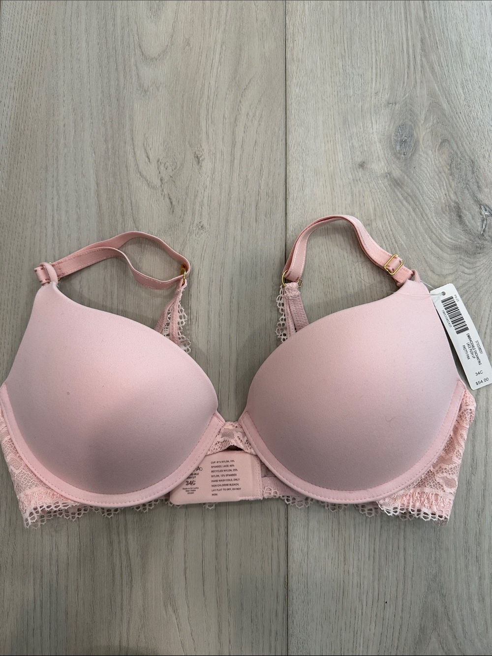 Soma Embraceable Enchanting Lace Push Up Bra 34C Pretty Pink NWT